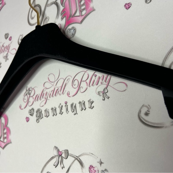 Authentic Chanel hanger velour velvet version plastic black gold logo emblem - Picture 16 of 16